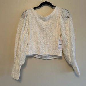 Free People NWT White crochet top